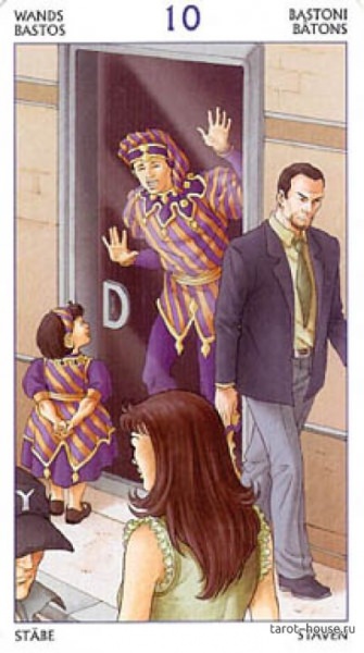 Значение и толкование таро 10 жезлов в перевёрнутом и прямом положении