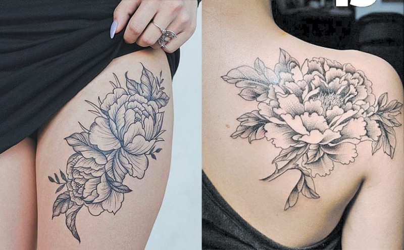 Значение татуировки с красивыми цветками пиона — символика, кому подходит
