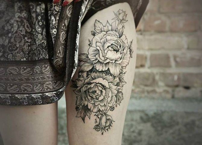 Значение татуировки с красивыми цветками пиона — символика, кому подходит