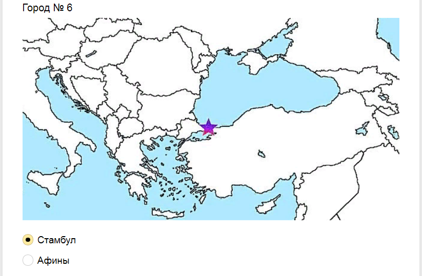 Ответы на тест о знании Европейских городов по пустой географической карте