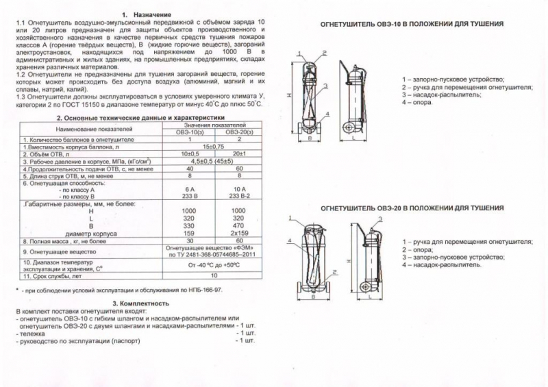 Воздушно-эмульсионные огнетушители: типы, устройство, применение