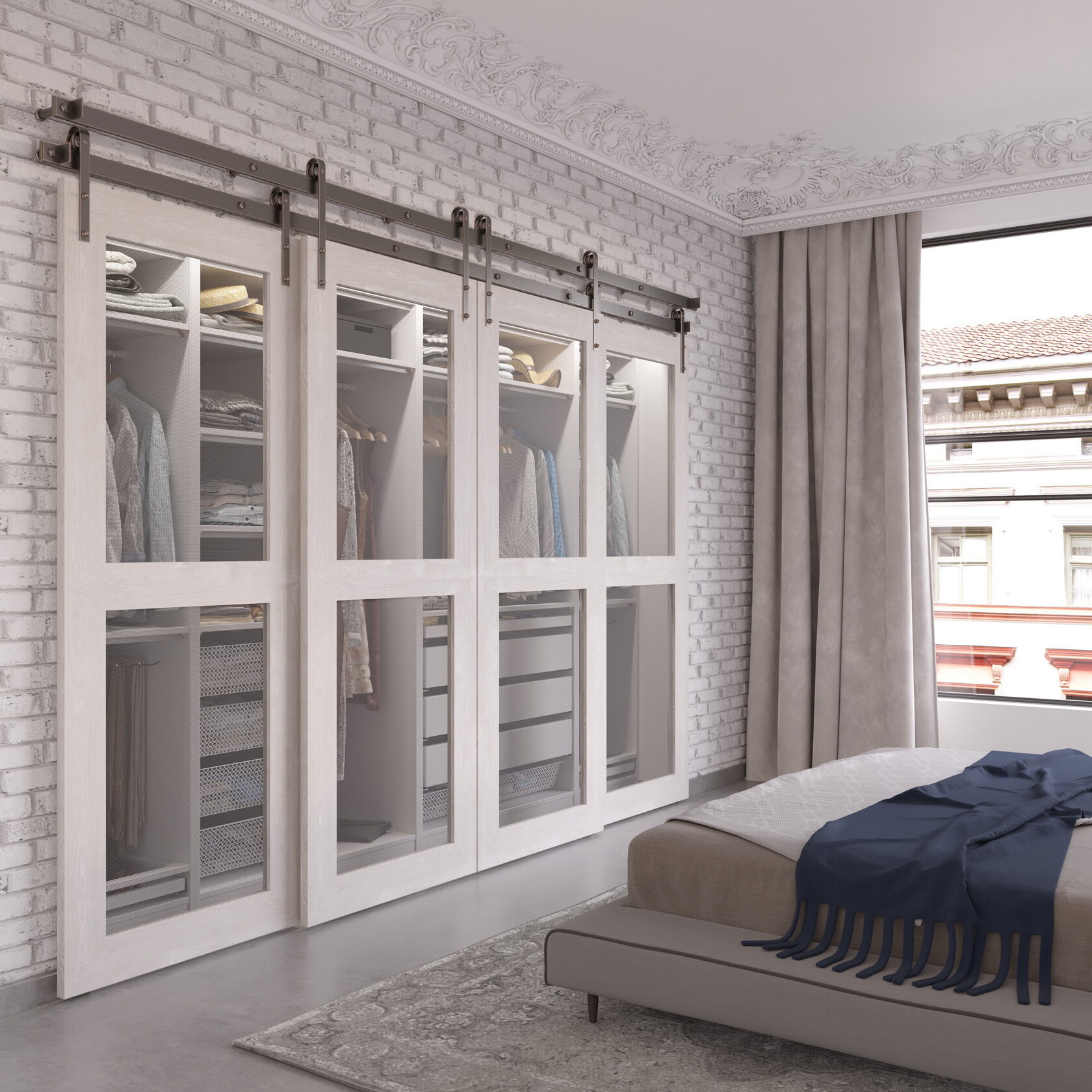 Как выбрать раздвижные двери для гардеробной комнаты