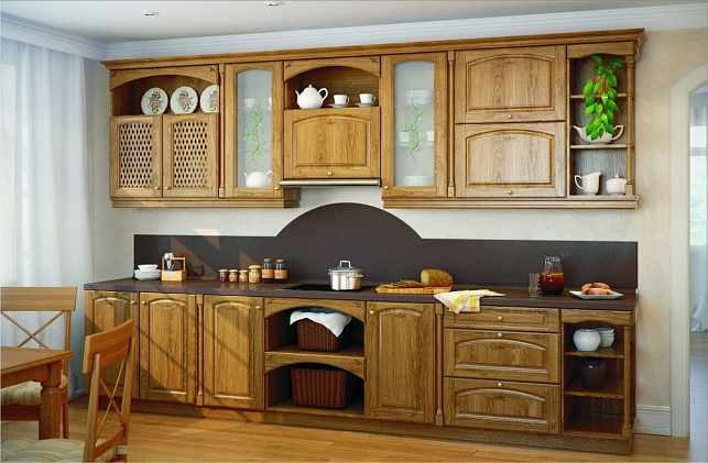 Преимущества кухонь из массива